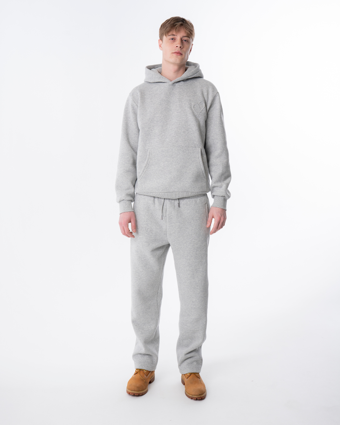 Embossed Joggingbukser Lysegrå