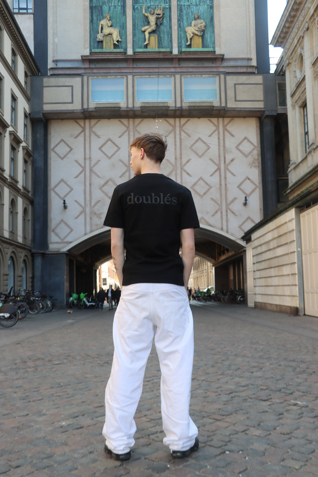 Regular T Shirt with Back Logo - Black