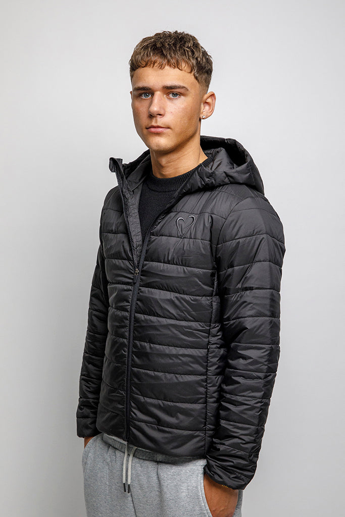 Down Jacket with Heart - Black