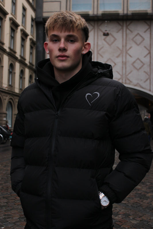 Winterjacket with Heart - Black