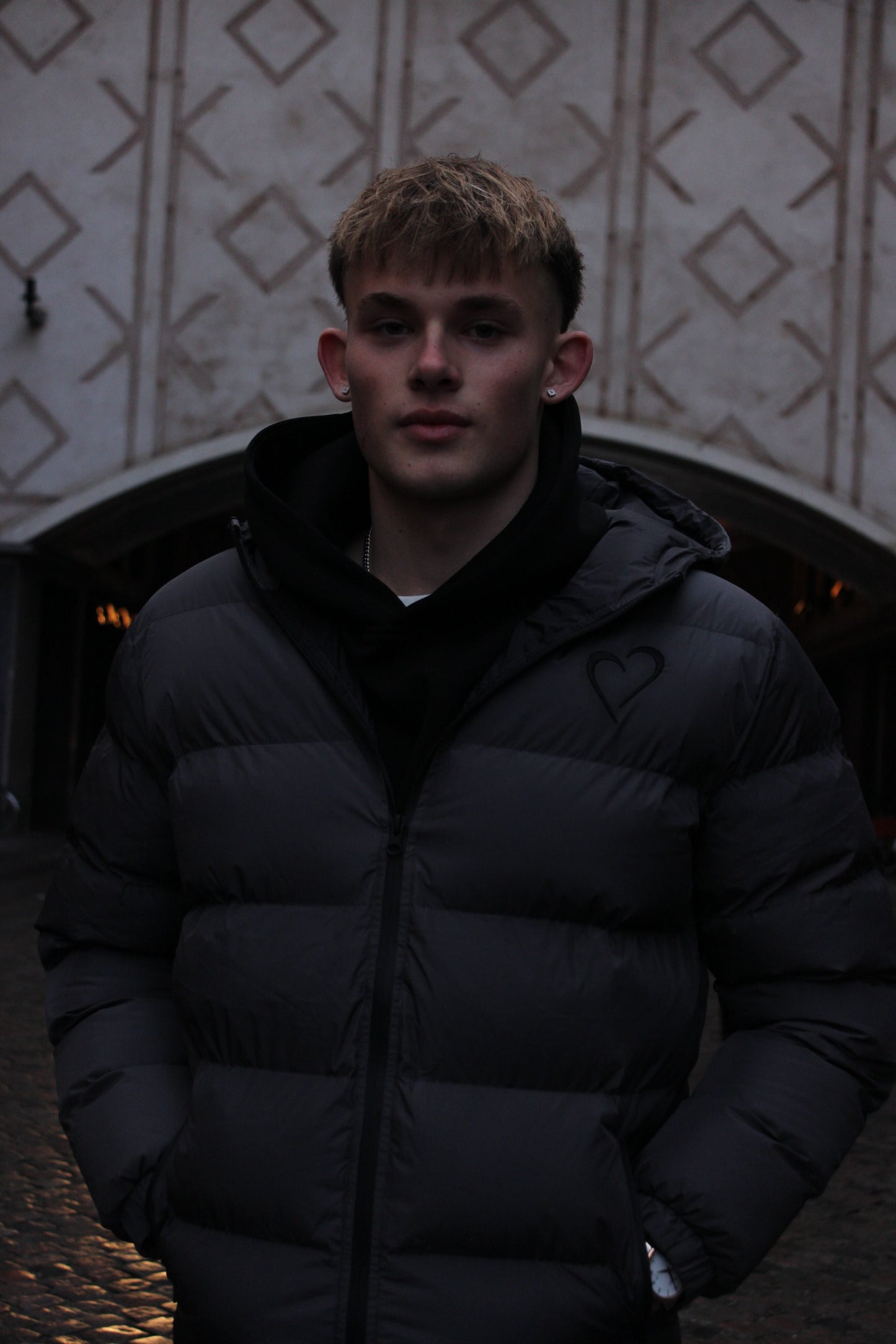 Forårs Pufferjacket med Hjerte Grå