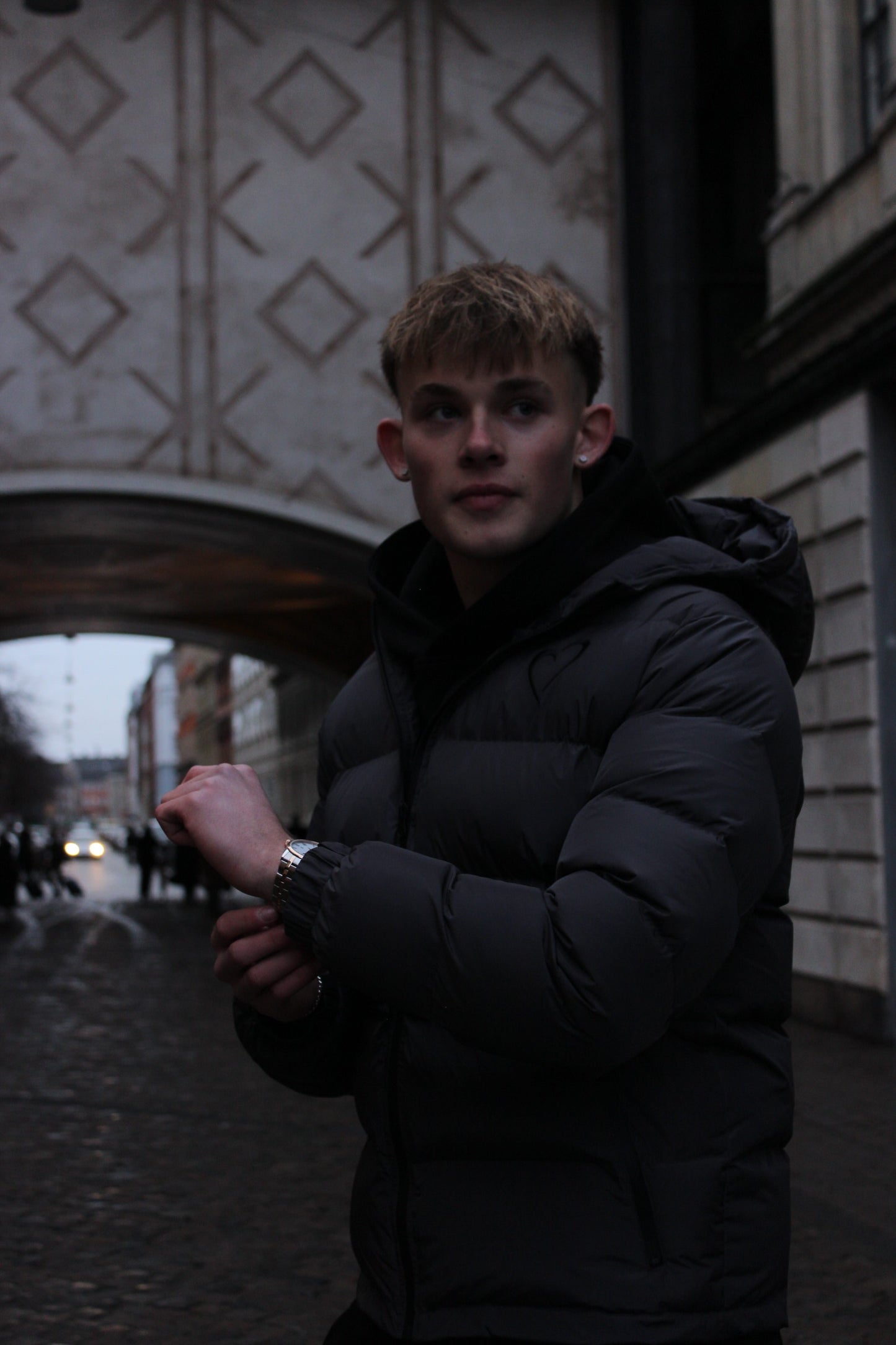 Forårs Pufferjacket med Hjerte Grå
