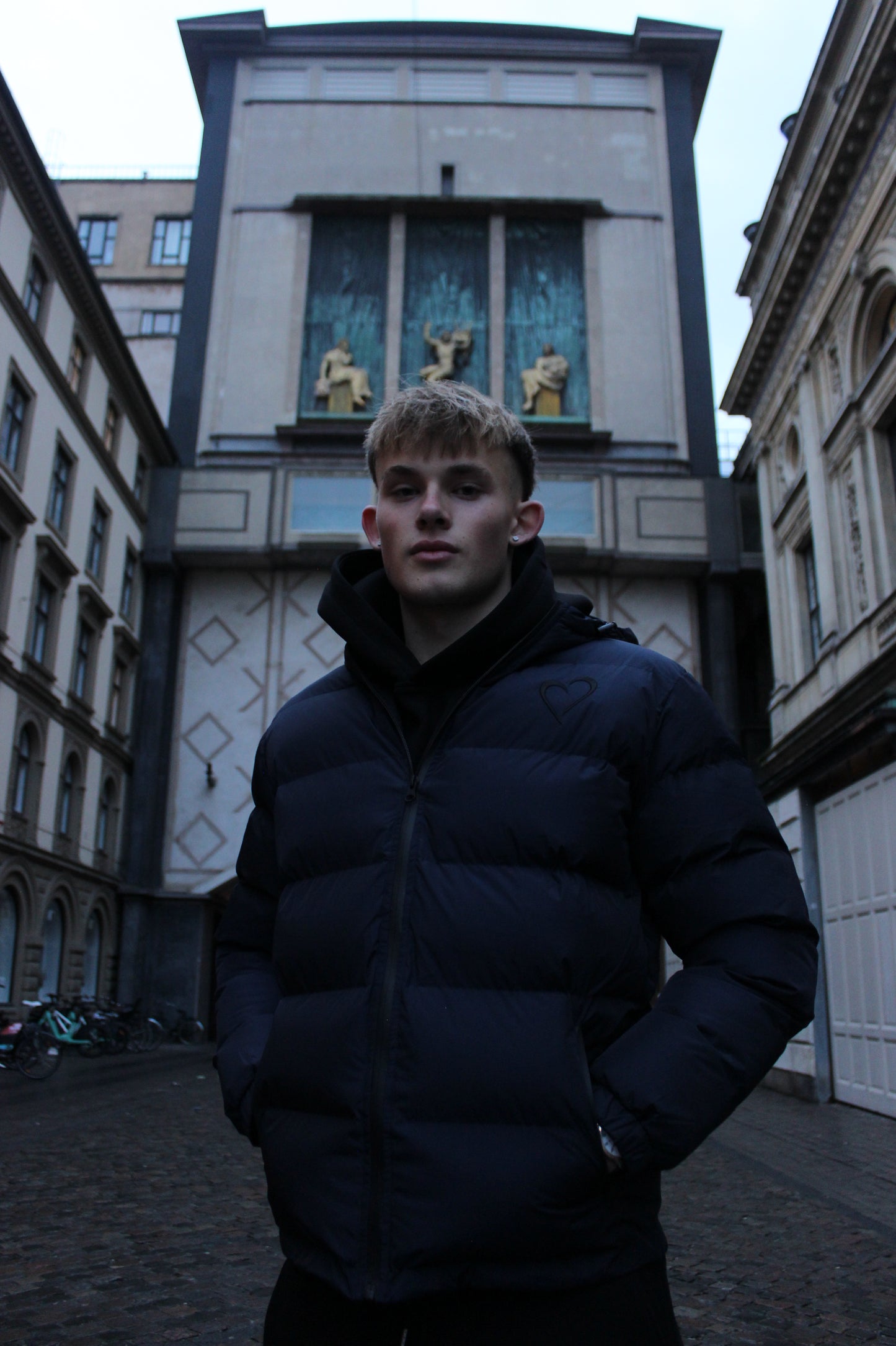 Vinterjakke med Hjerte Mørkeblå