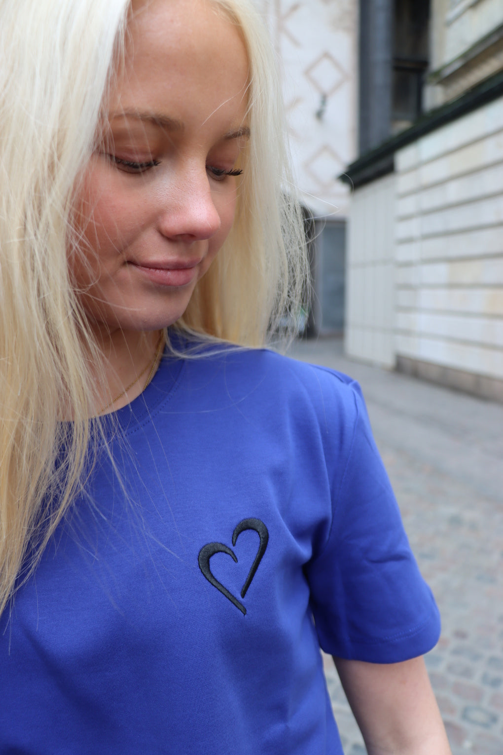 Heavyweight T Shirt til Kvinder - Blå