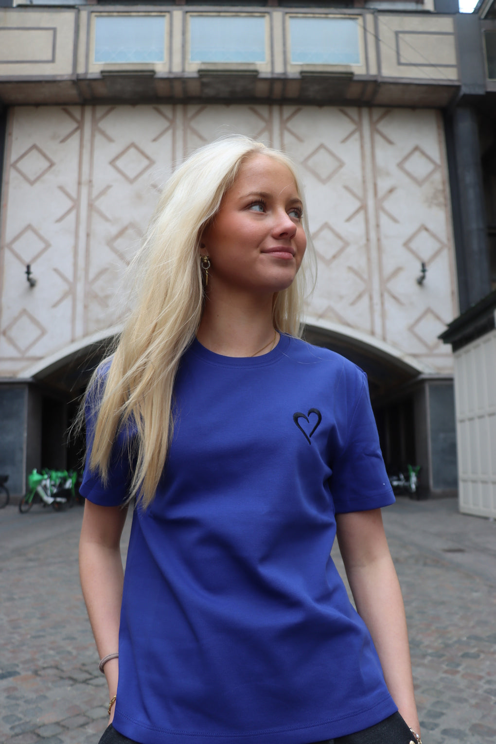 Heavyweight T Shirt til Kvinder - Blå