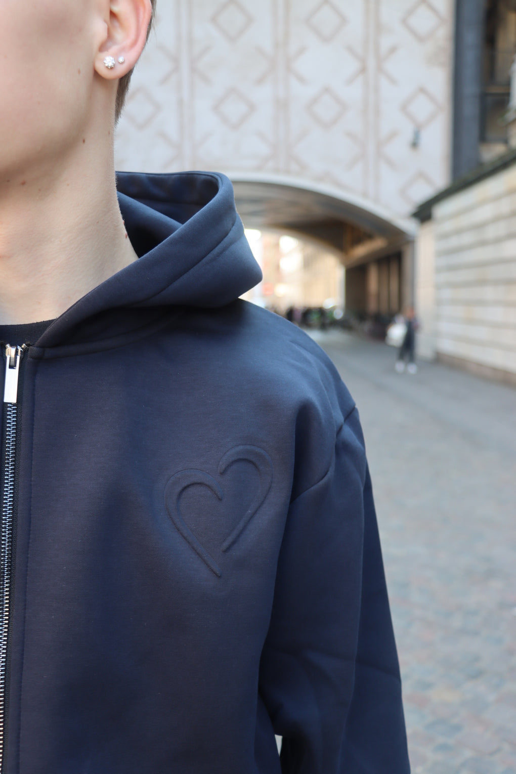 Cloud Zip Hoodie - Mørkeblå
