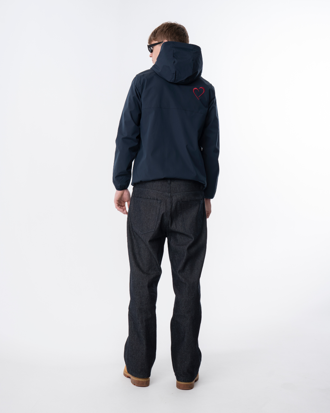 Windjacket with Red Heart - Dark Blue