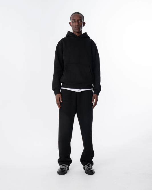 Embossed Hoodie - Black