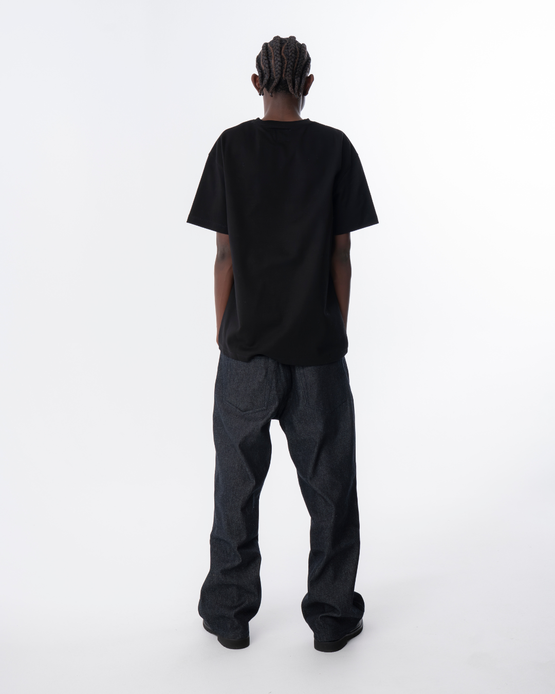 Heavyweight T-Shirt with Grey Logo - Black