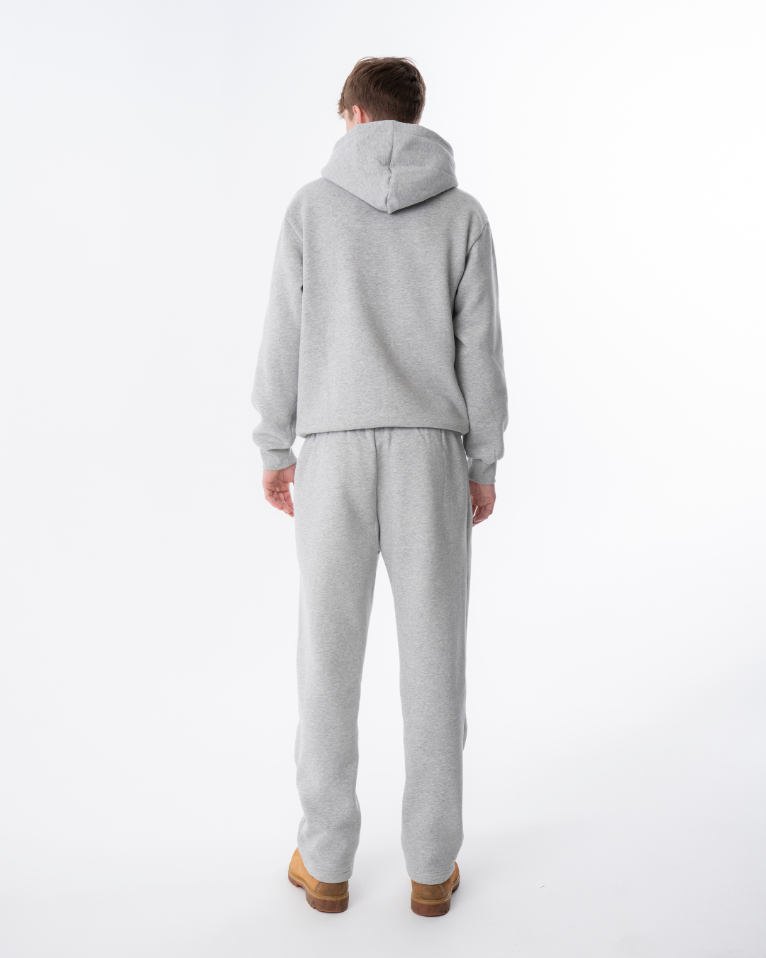 Embossed Hoodie Lysegrå