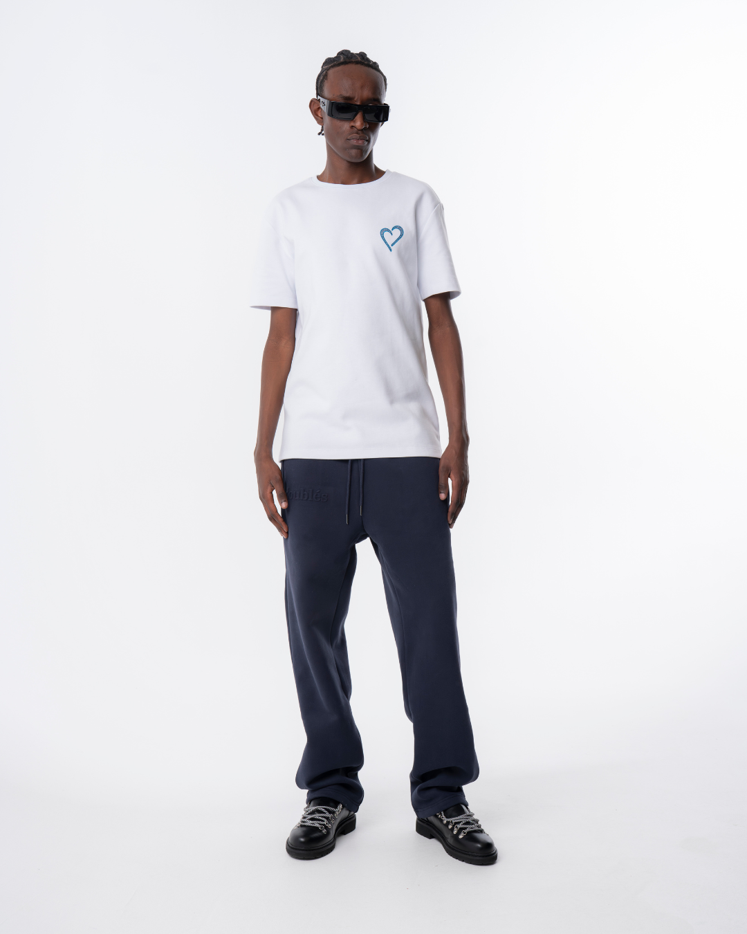 Embossed Jogging Pants - Dark Blue