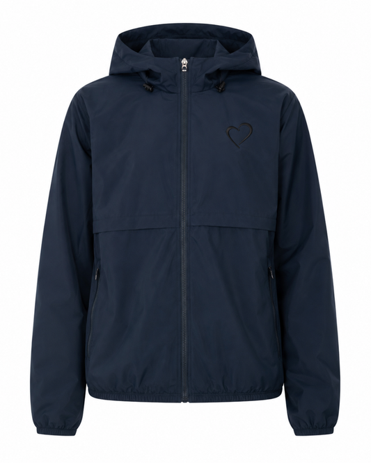Windjacket with Black Heart - Dark Blue