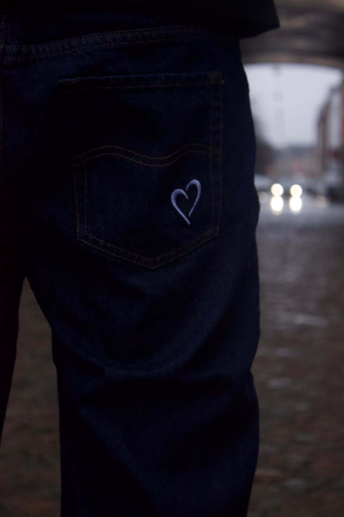 Mørkeblå Denim Jeans med Logo