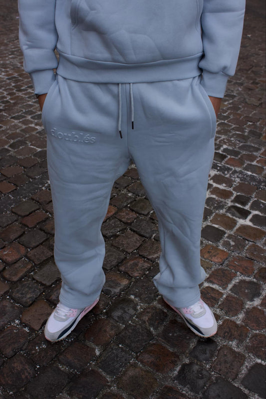 Embossed Jogging Pants - Light Blue