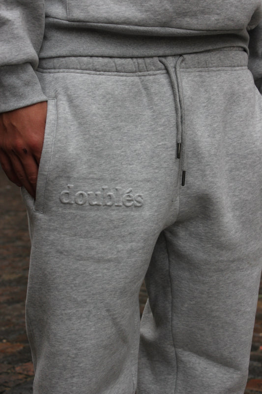 Embossed Jogging Pants - Light Grey