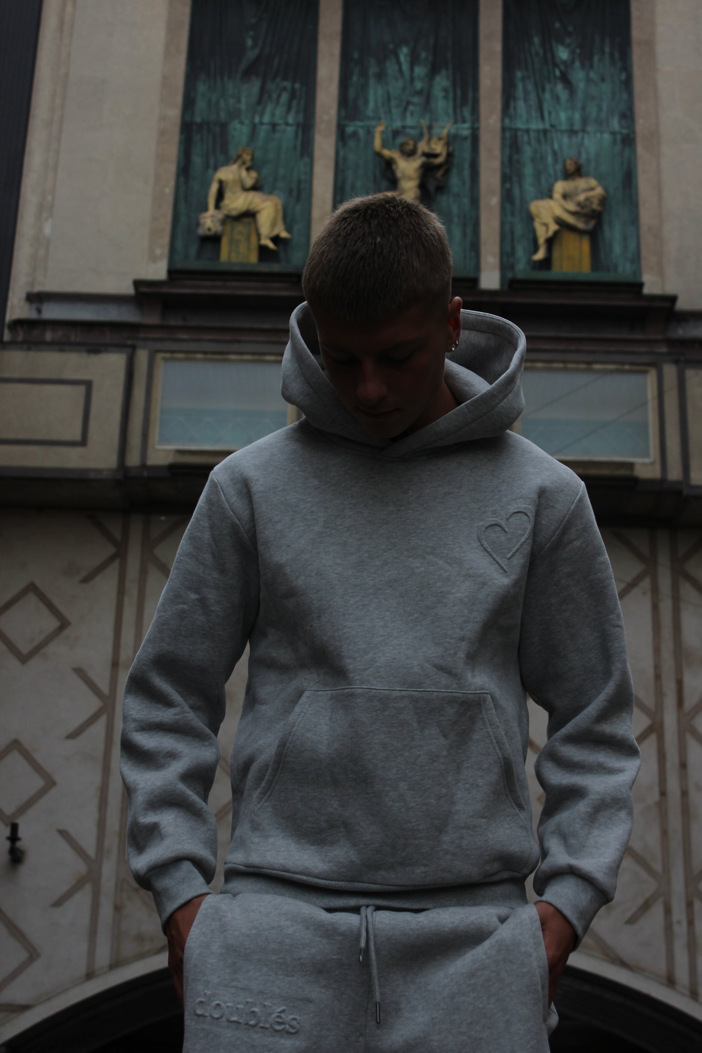 Hoodie with Embossed Print